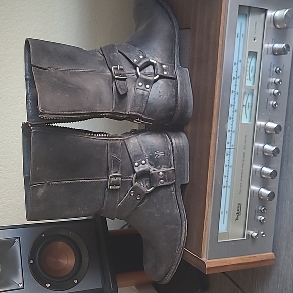 Frye Black Leather Harness Boots - Picture 5 of 8